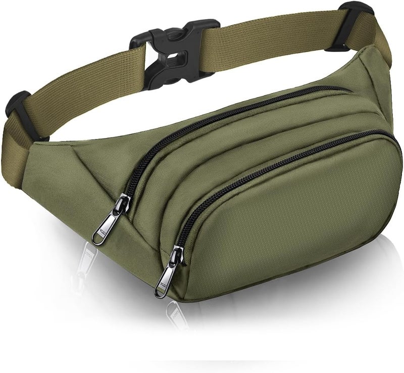 Syican Large Fanny Pack for Women Men - Waist bag with 3-Zipper Pockets, Gifts for Enjoy Sports Traveling Workout Casual Hands-Free crossbody bags Fits MAX 7.9'' iPad & 6.6'' Phone - Image 1